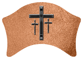 DABAN 517 BK SH CP Black 3 Crosses Shimmer Copper Background